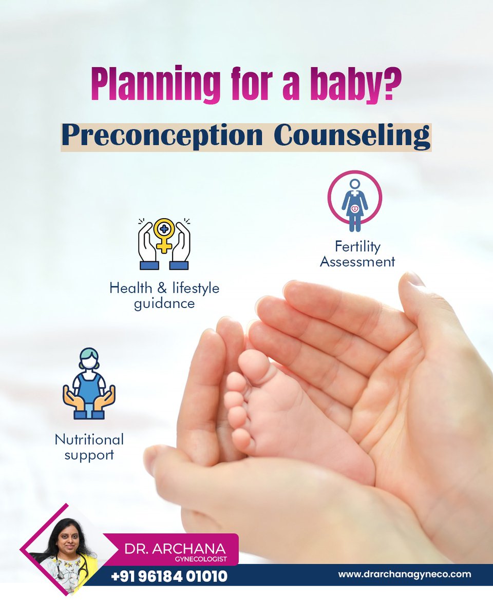 DrArchanaGyno's tweet image. Planning for a baby?
Start with preconception counseling for a healthier pregnancy journey
✔️ Fertility check
✔️ Lifestyle guidance
✔️ Nutrition support
📞 +91 96184 01010
🌐 drarchanagyneco.com
#Preconception #FertilityCare #PregnancyPlanning #WomenHealth #HealthyPregnancy