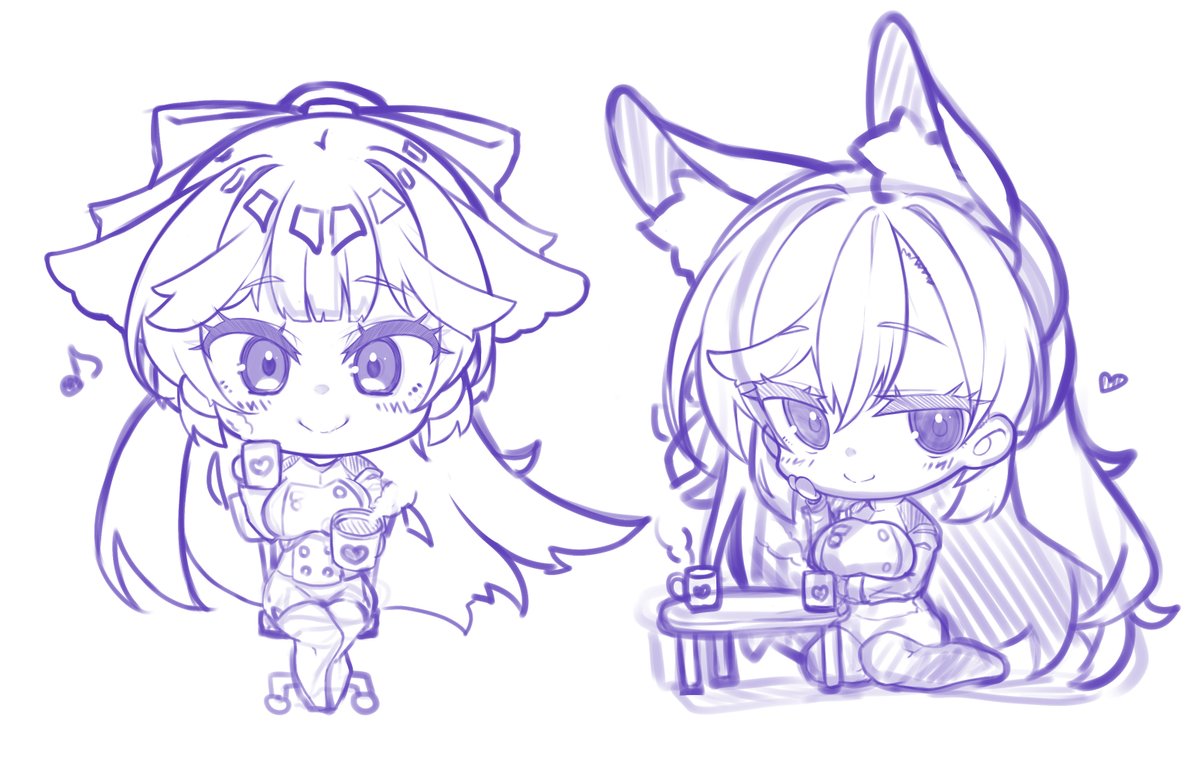 一息入れてる高雄姉妹 