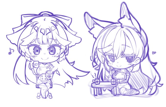 一息入れてる高雄姉妹 