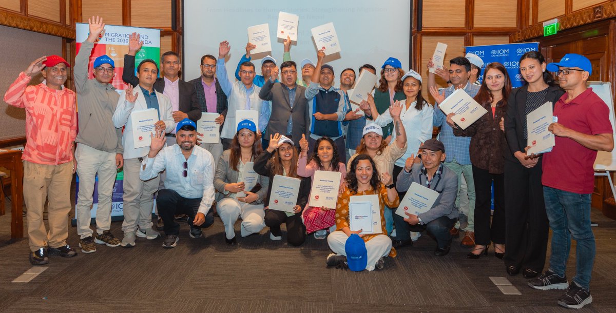 IOMnepal's tweet image. From headlines to human stories: #IOMNepal concluded a 3 day training for journalists on ethical migration reporting, data use, countering misinformation, &amp;amp; human-centered storytelling - strengthening responsible public discourse on migration. #Migration