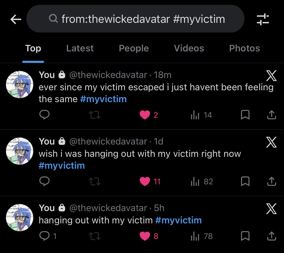 grimblees's tweet photo. #myvictim https://t.co/mu7amjZHkH