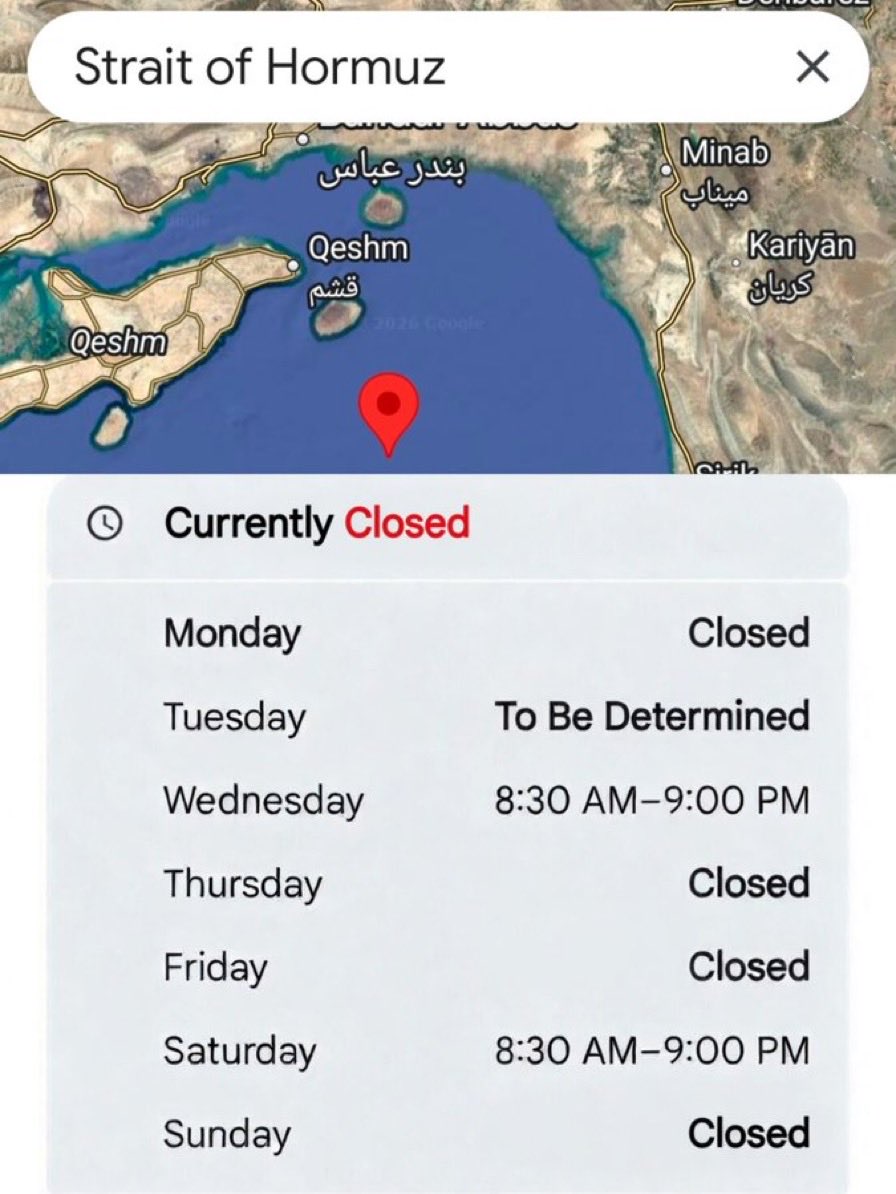 tuberosedreams's tweet image. If things don’t go well today, Wednesday might see an update titled, “Live action underway”. 

#StraitofHormuz #Iran #IranWar #Trump