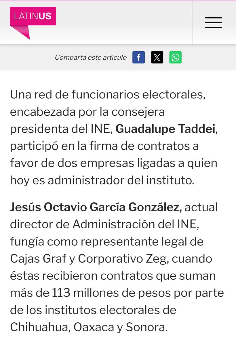 Esta revelación periodística de <a href="/latinus_us/">Latinus</a> tiene tal sustento que Guadalupe Taddei debería renunciar al <a href="/INEMexico/">@INEMexico</a> y ser investigada.