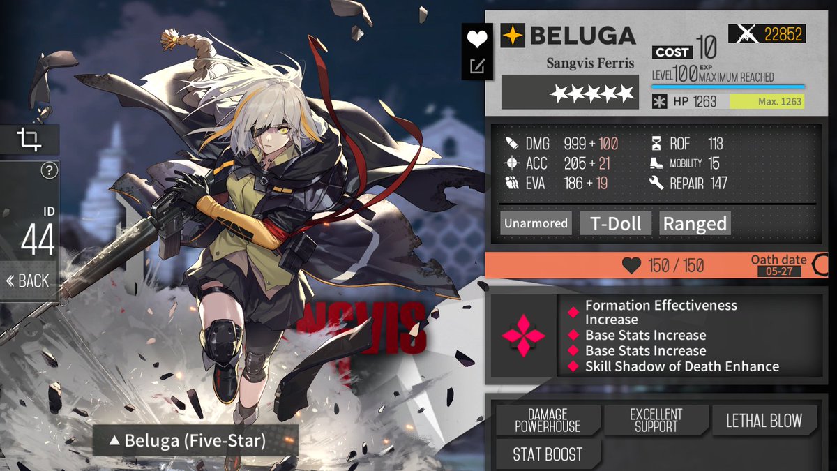 Tsukinato's tweet photo. @GirlsFrontlineE Does pulling after maxing her out give you a coalition ticket or something? https://t.co/WQ18tmfs8G