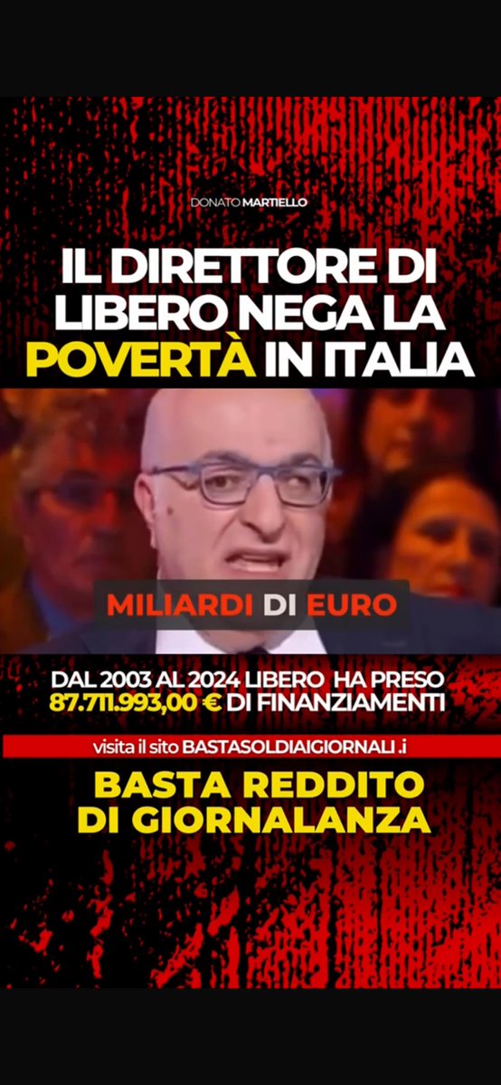 Confondere i consumi di alcuni con la realtà di tutti è un problema, se il lavoro per il quale anche tutti noi italiani ti paghiamo, dovrebbe essere informare.

#Schierarsi

GUARDA IL VIDEO: facebook.com/share/r/1a7Y9d…