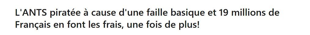 Les clowns sont de retour 🤡

A quoi servent les milliards d'impôts ? Pas pour sécuriser nos données visiblement 🤬