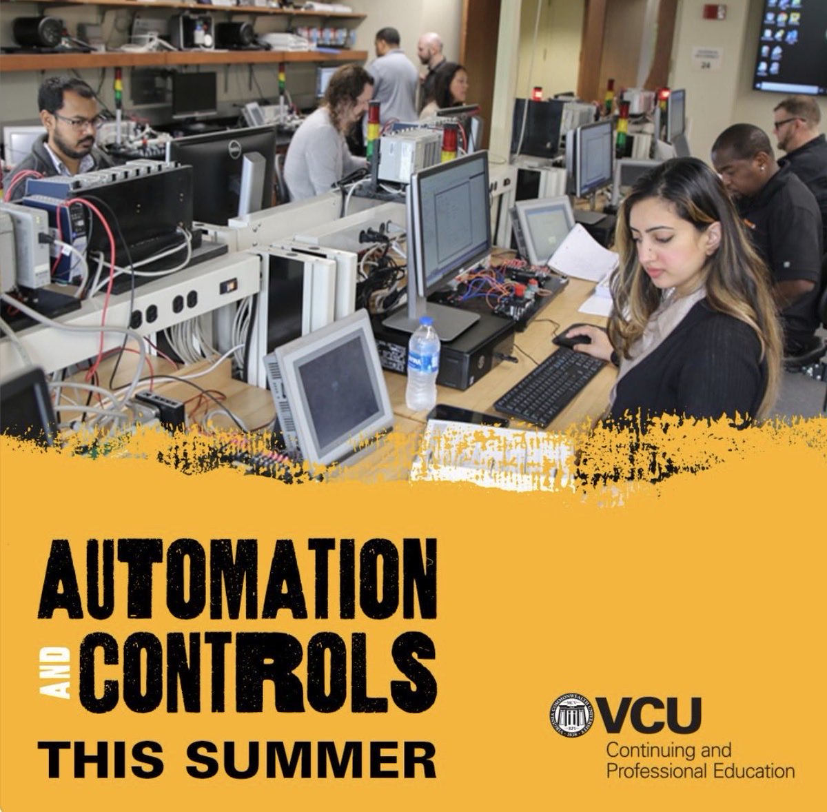 OCPE_VCU's tweet image. All systems are go for our hands-on Automation and Controls courses this summer. We are partnering with @VCUENGR faculty to equip technicians as they design, program and optimize industrial systems. Learn more: go.vcu.edu/autocontrols 
 #VCU #Engineering