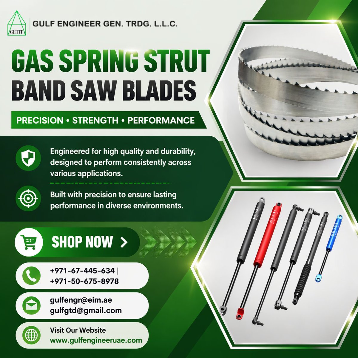 gulfengineeruae's tweet image. 🔧 Get precision, strength, and performance with our Gas Spring Strut Band Saw Blades! Built for durability and consistency. 

Shop now!
📞+971-67-445-634 | +971-50-675-8978
🌐gulfengineeruae.com

#GasSpringStrut #BandSawBlades #Precision #Strength #Durability #ShopNow