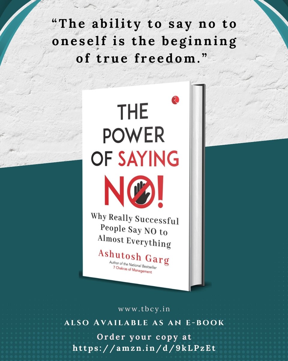 followtbcy's tweet image. “Truly successful people say NO to almost everything.” – Warren Buffett
Focus beats hustle. Always.
📘 The Power of Saying NO! by Ashutosh Garg
👉 amzn.in/d/9kLPzEt

#Success #Focus #Leadership