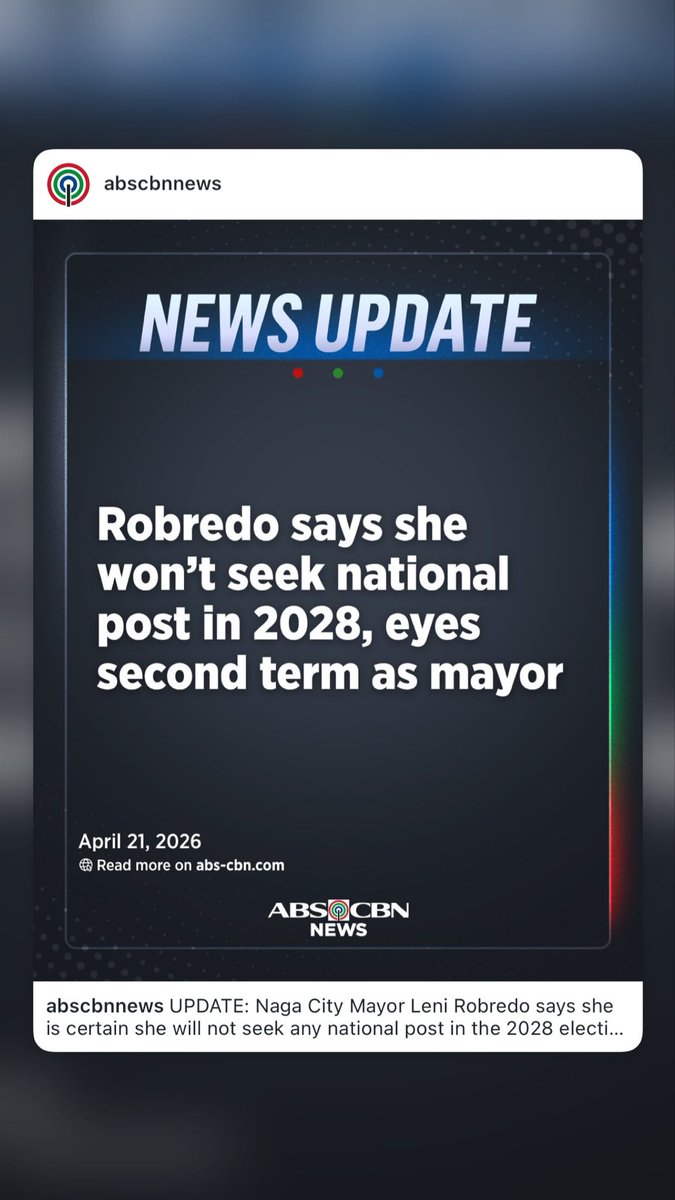 pnol403's tweet photo. Its official that Mayor Leni Robredo won’t be filling the Presidential Bid on 2028 💔🥺☝️🇵🇭🌸 https://t.co/EqFlfY1wqf