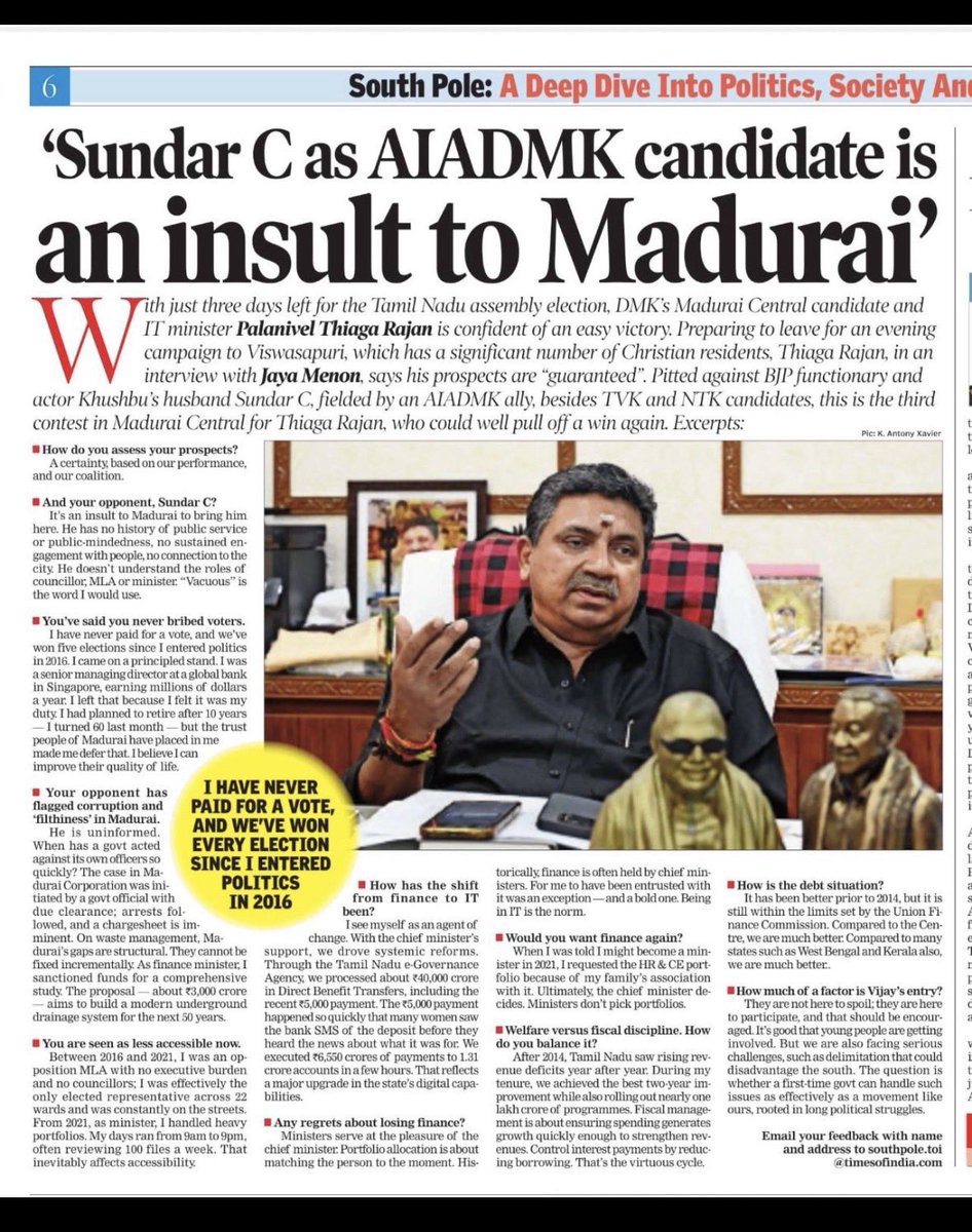DhivCM's tweet photo. @khushsundar @SundarCOffl But Ofcourse SundarC is an insult to Madurai.
#VoteForPTR https://t.co/rhfBKz0dME