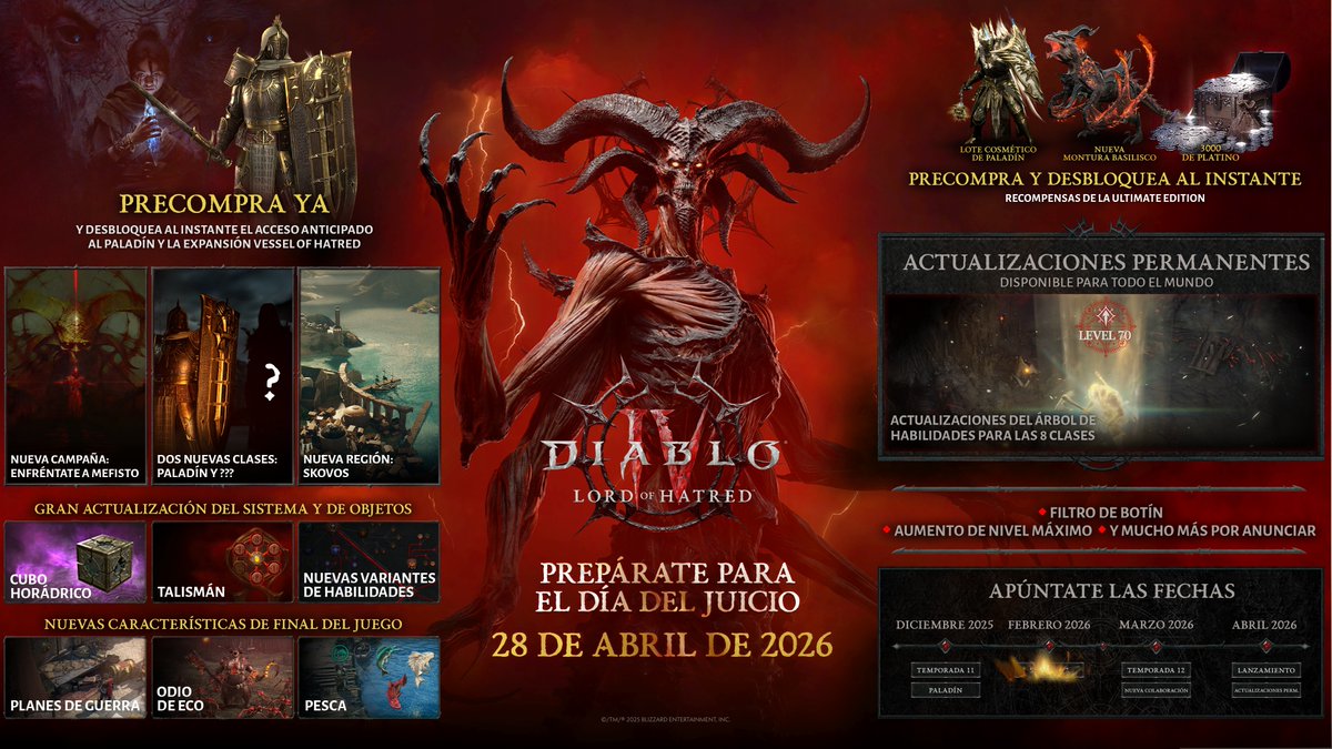 Proenix00's tweet image. [#Diablo4] ¡Faltan 7 días para el lanzamiento de la expansión de Diablo IV: #LordofHatred