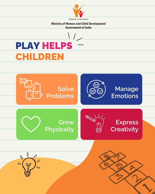 BhusavalDivn's tweet image. Play is more than just fun.  
It helps children learn, grow, express themselves, and build emotional strength.  
This Poshan Pakhwada, encourage play, interaction, and active engagement for a child’s overall development. 🌱 
#PoshanPakhwada #PoshanAbhiyaan #ChildDevelopment