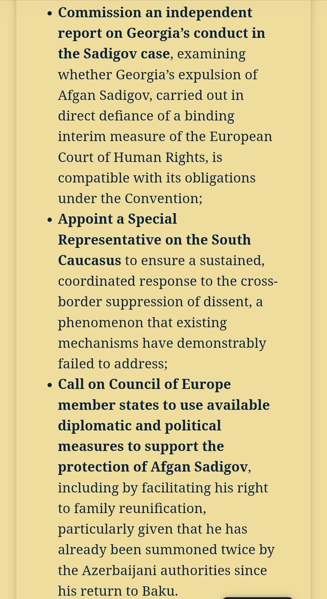 CURE_coe's tweet photo. Report by eight human rights NGOs on deportation of journalist by #Georgia to #Azerbaijan in defiance of @ECHR_CEDH order. Four steps demanded from @coe Secretary General @alain_berset https://t.co/E2A7eLk7xJ