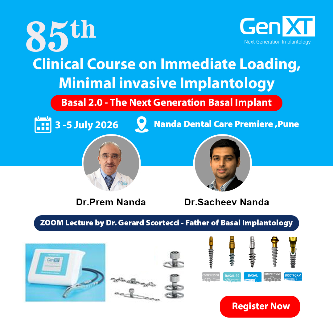 ChannelDentist's tweet image. Elevate your implant practice with the 85th Clinical Course – GenXT Implantology!

🔗 Register Now:dentistchannel.online/events/show/85…

#Implantology #DentalCourses #ImmediateLoading #BasalImplants #dentistchannelonline #DentistryIndia #DentalTraining #GenXT #DentalEducation