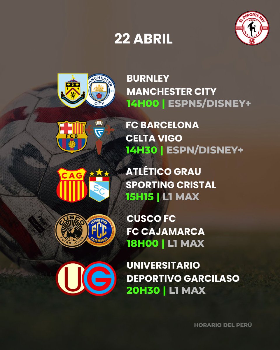 𝗔𝗴𝗲𝗻𝗱𝗮 𝗱𝗲 𝗳ú𝘁𝗯𝗼𝗹 | 𝗠𝗶é𝗿𝗰𝗼𝗹𝗲𝘀 ⚽️
Miércoles de ligas y copas: Liga1, LaLiga, Ligue 1, Premier League y semifinales de Copa Italia y Copa Alemana.
Jornada para no despegarse de la pantalla. 🔥