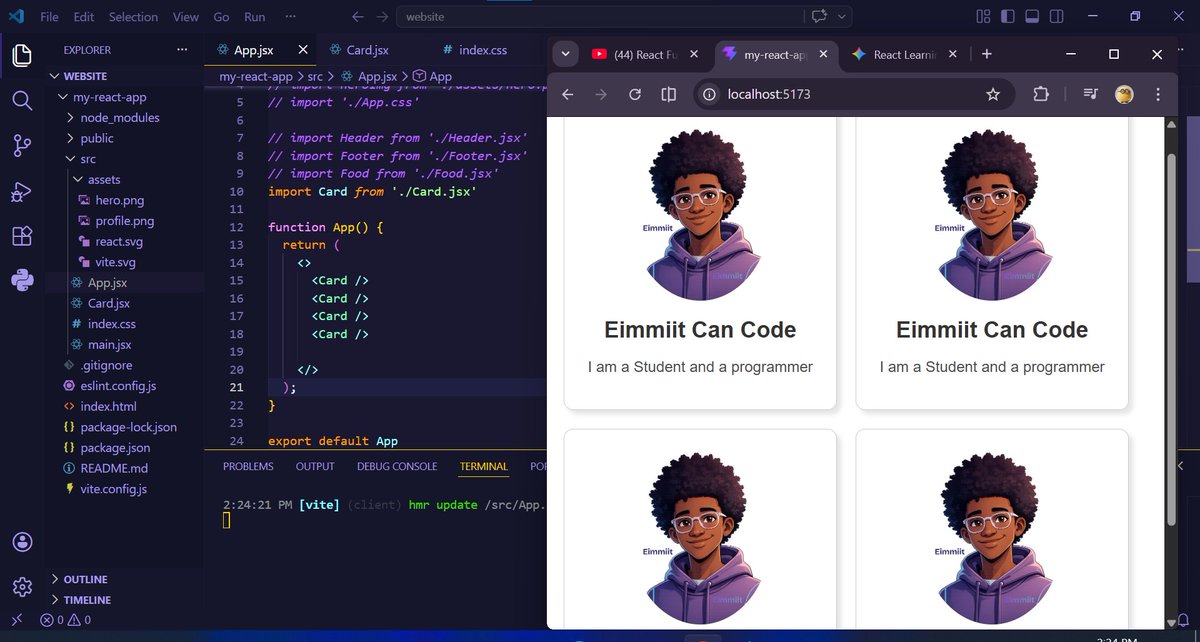 eimmiit's tweet image. Day 12 pf #100DaysOfCode
🧬 I learnt about namespace in python, and How global and local scope works 
🧬 I worked  on a Number guessing game,. Which I'm able to finish 
🧬And also start exploring React.js
#BuildInPublic #EimmiitCanCode #Reactjs #Python