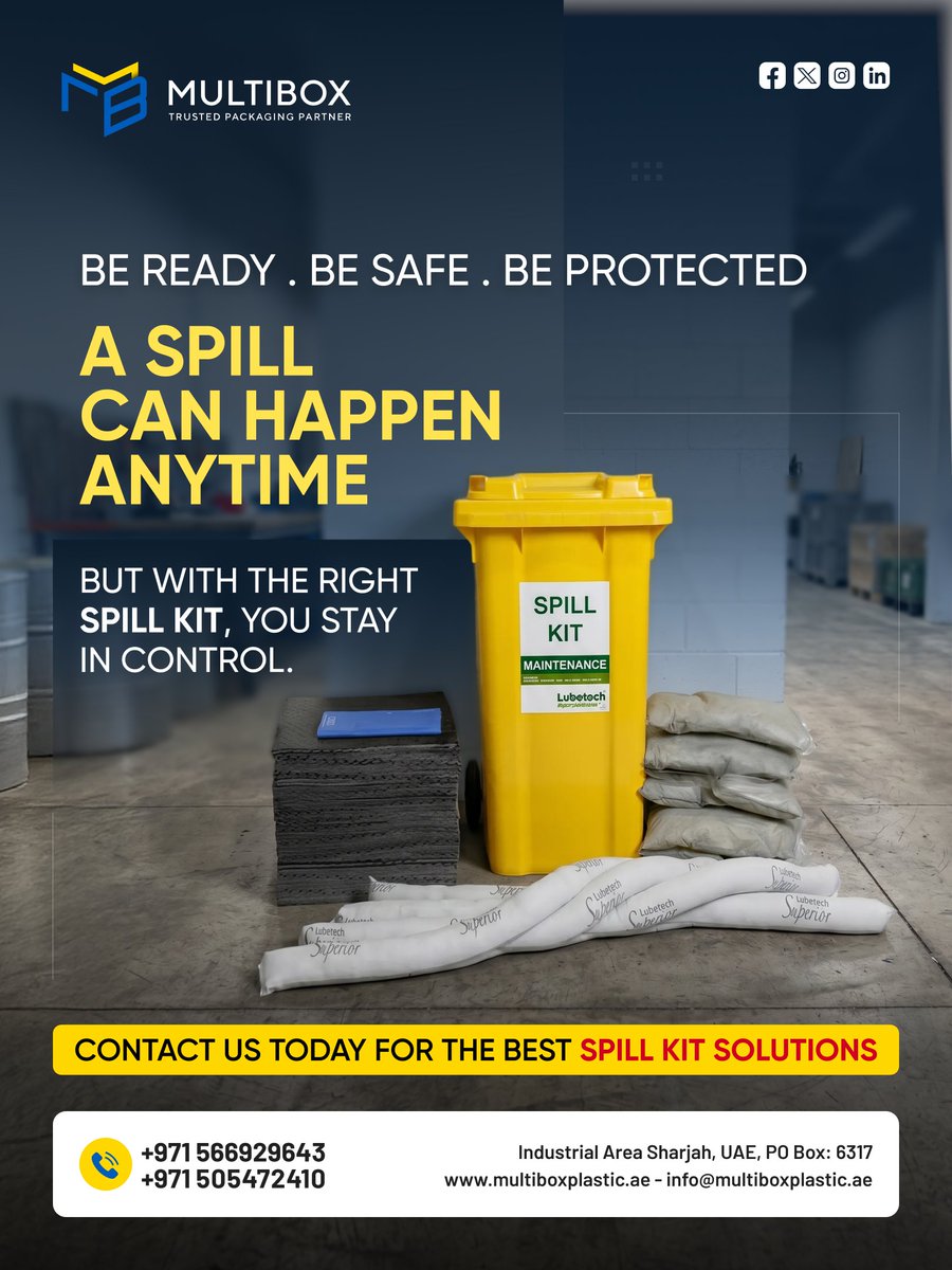 MultiboxPlastic's tweet image. At MULTIBOX, we provide reliable spill kit solutions designed to help you respond fast, reduce hazards, and keep your workplace safe and compliant.🛡️

multiboxplastic.ae/product/spill-…

+971 566929643 
info@multiboxplastic.ae

#Multibox #SpillKit #SpillControl #IndustrialSafety
