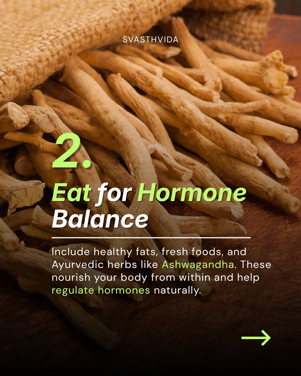 Svasthvida's tweet image. 😳 Still ignoring these signs of hormonal imbalance?
Mood swings, acne, … it’s NOT normal — it’s your body asking for balance.
🌿 The good news? You don’t need complicated treatments
👉 Read this carousel to discover 3 powerful 
#hormonebalance #hormonalimbalance #ayurvedictips