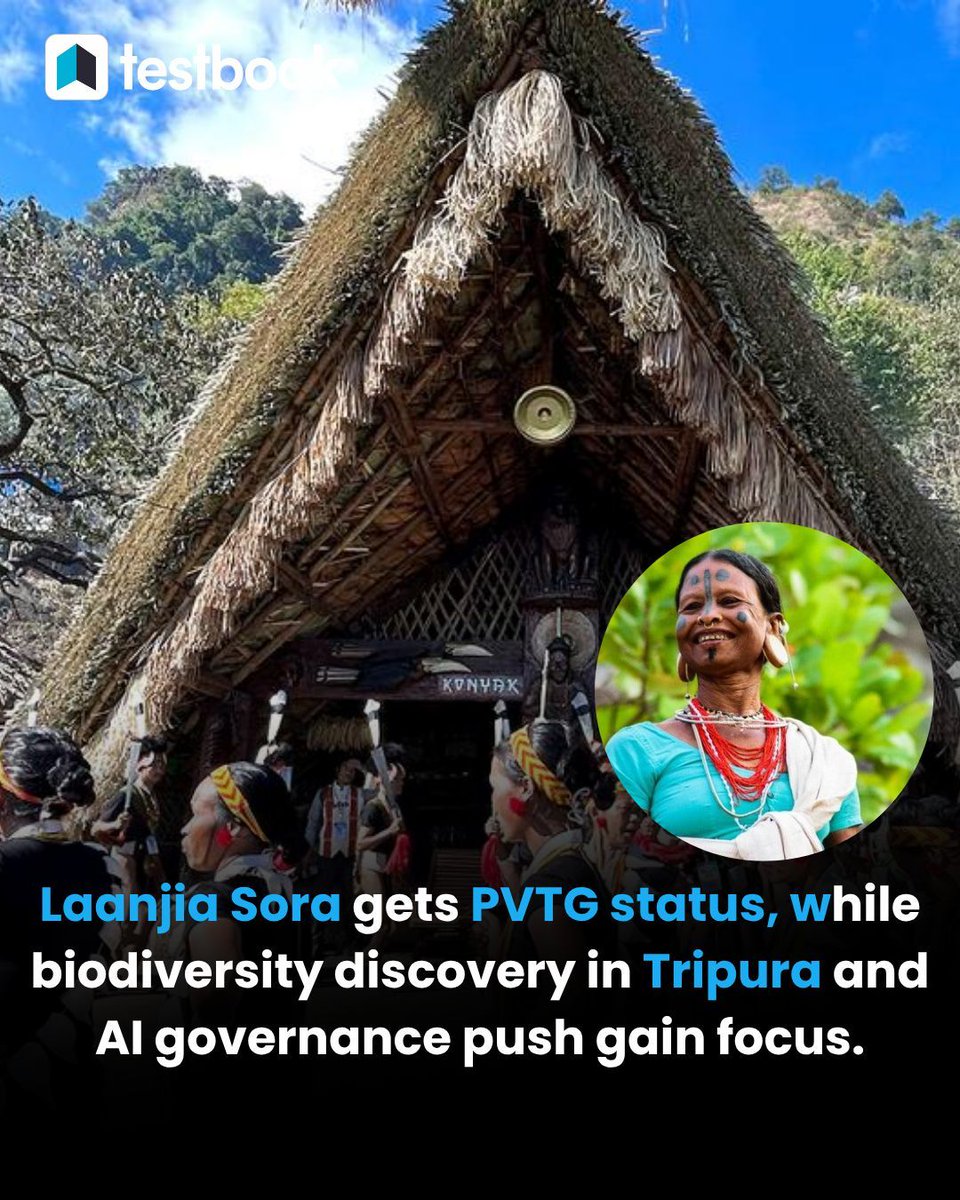 Testbook_CA's tweet image. Top 3 Morning Headlines of the Day – Must-Know for Government Exam Aspirants! 
.
. 
.
.
#trendingnews #newsupdate #Currentaffairs #Testbook #2026
[Govt. Exams, 2026, Knowledge&amp;amp;facts, Lok Sabha, Laanjia Sora Tribe, Constitution]