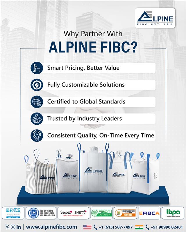alpinefibc's tweet image. Strength you can trust. Quality you can count on. 💼✨

📞 90990 82401 | USA +1 (615) 587-7497
📧 sales@alpinefibc.com
🌐 alpinefibc.com

#AlpineFIBC #BulkPackaging #FIBC #IndustrialSolutions #QualityFirst #BusinessGrowth #PackagingExperts #GlobalStandards