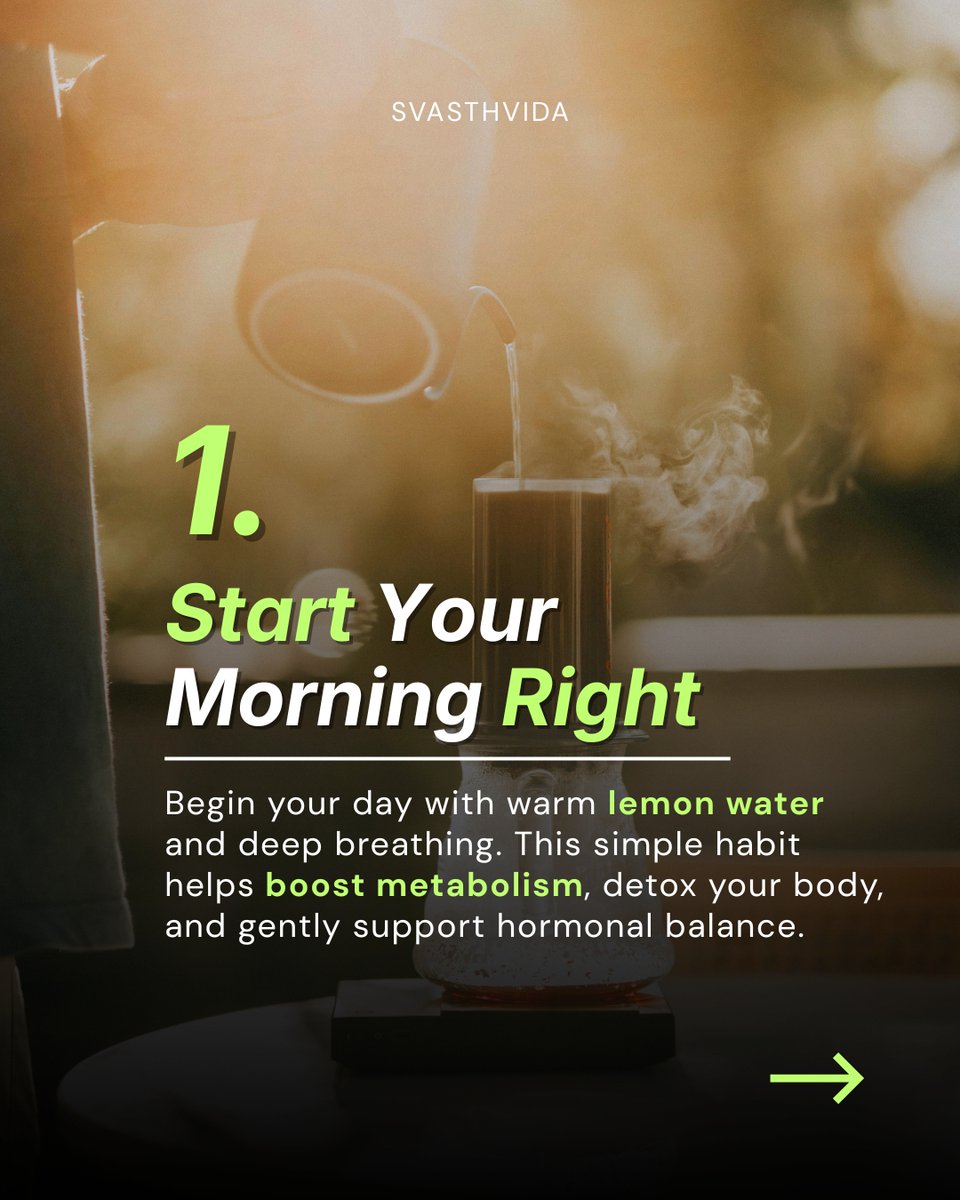 Svasthvida's tweet image. 😳 Still ignoring these signs of hormonal imbalance?
Mood swings, acne, … it’s NOT normal — it’s your body asking for balance.
🌿 The good news? You don’t need complicated treatments
👉 Read this carousel to discover 3 powerful 
#hormonebalance #hormonalimbalance #ayurvedictips