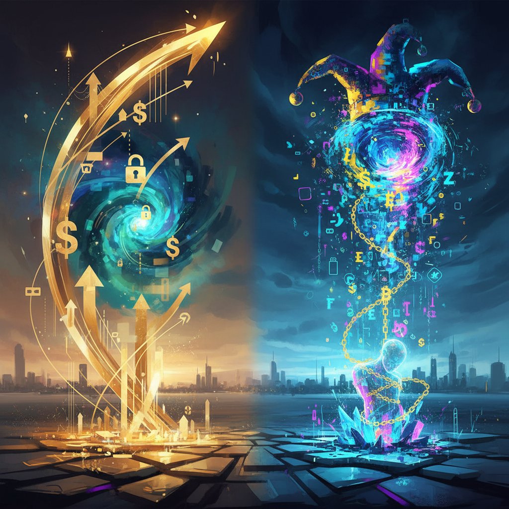 TheCryptoBonobo's tweet image. DeFi: Revolutionizing finance by letting you manage your own assets with absolute freedom.
Just remember, 'decentralized' is often code for 'no recourse when the rug pull happens'. 🤡💸
#DeFi #Blockchain #Sarcasm