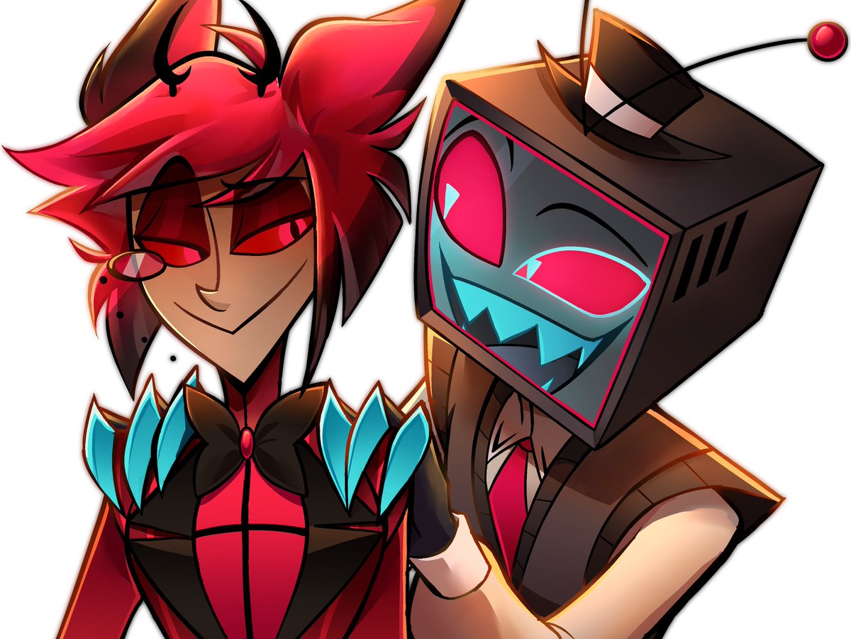 radvelvetycakes's tweet photo. Sparksduo </3 #RadioStatic #Alastor #Vox https://t.co/f8Hra7bI2A