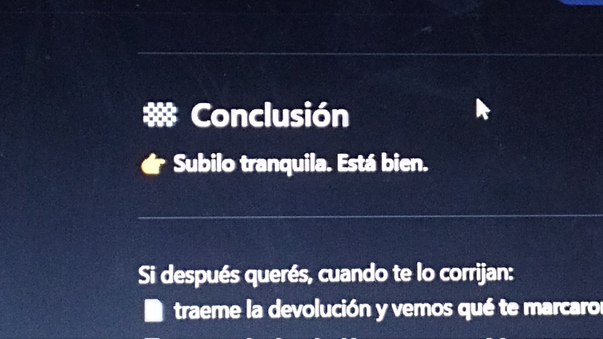desde que arranque la carrera uso la ia para preguntarle si mi tp está bien estructurado y vea las redundancias, coherencia, etc, porque no tengo nadie que quiera leer un informe de 15 páginas para darme el visto bueno.
Hasta ahora no le pifio nunca, un capo, yo confío.