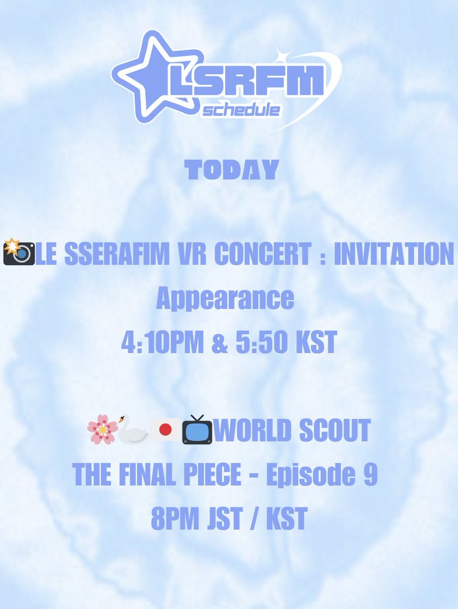 LE SSERAFIM SCHEDULE🎉 tweet media