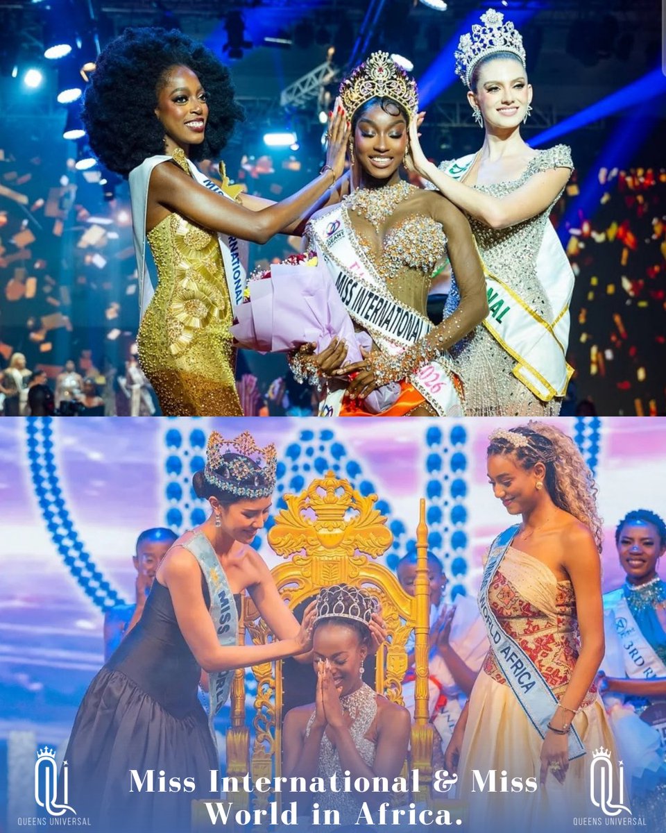 queensuniversal's tweet image. Este fin de semana, la MI y la MW, estuvieron de visita en África con sus primeras finalistas.
Catalina y Yollanda, en Nigeria 👑✨️🇳🇬
Opal y Hasset, en Tanzania 👑✨️🇹🇿
#MissInternational2025 
#MissColombia 
#MissWorld2025 
#MissThailand
#Nigeria 
#Tanzania