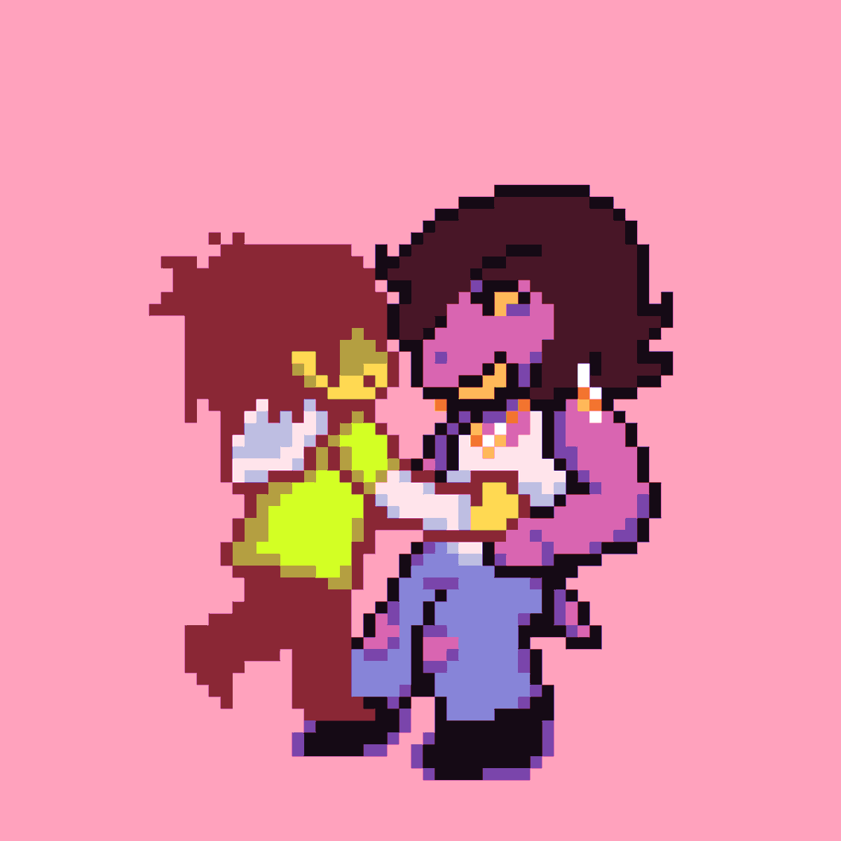 OnCrackNugget's tweet image. I'm giggling! I LOVEEEE! this one 👀
#deltarune #krusie #pixelart