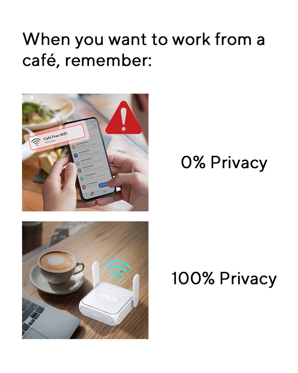 ASUSAU's tweet photo. Cafés, airports, hotels. 🌍
Wherever you connect, do it securely with the ASUS Mini Router. 🔒📶

Join the campaign and #GoWithASUS, link in bio https://t.co/glouX8j8pa

#ASUSMiniRouter #TravelWiFi #Giveaway #GoWithASUS #ASUSRouters #TravelWithASUS https://t.co/ZscpkdBba3