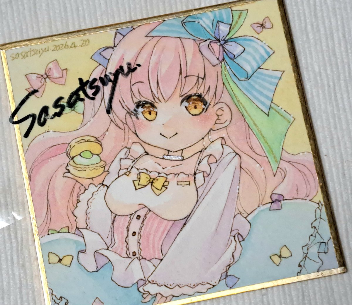 「水彩復活初期頃に描いたマカロンちゃんを少しリメイクしつつ再び。 #ちいさな夢物語」|ささつゆ🦊5/5【COMITIA144】H28b📚5/6【A40】参加のイラスト