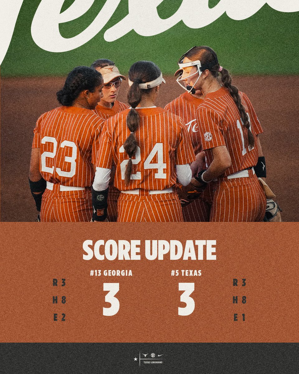 TexasSoftball's tweet image. E7 | headed to extras in Athens

#HookEm