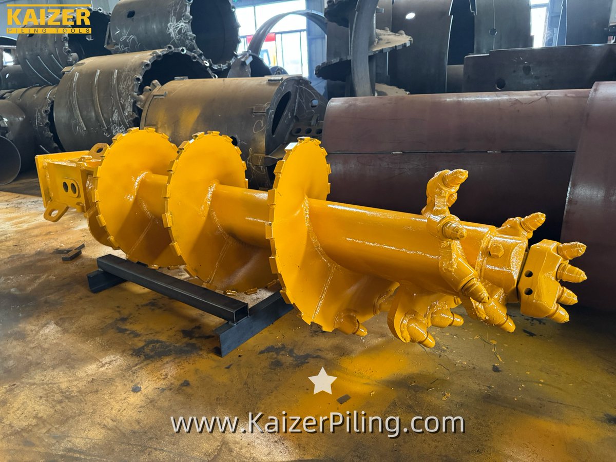 KaizerPiling's tweet image. When working with continuous flight auger rigs, the auger choice impacts soil removal and borehole stability. A 600mm double-flight drilling auger increases extraction efficiency in cohesive soils.
#ContinuousFlightAuger #DoubleFlight #DrillingTools