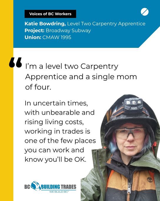 JM_Whiteside's tweet photo. Since 2018, over 6.5k tradespeople have worked 11.75M+ hours on CBA projects throughout the province. More women and young people have been able to get work in the trades because of these agreements. This conservative attack on tradespeople would have put all of this at risk. https://t.co/4SeIzm771s