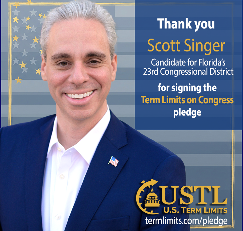 USTermLimits's tweet image. Thank you @ScottSingerUSA for signing the #termlimits on Congress pledge. termlimits.com/wp-content/upl…