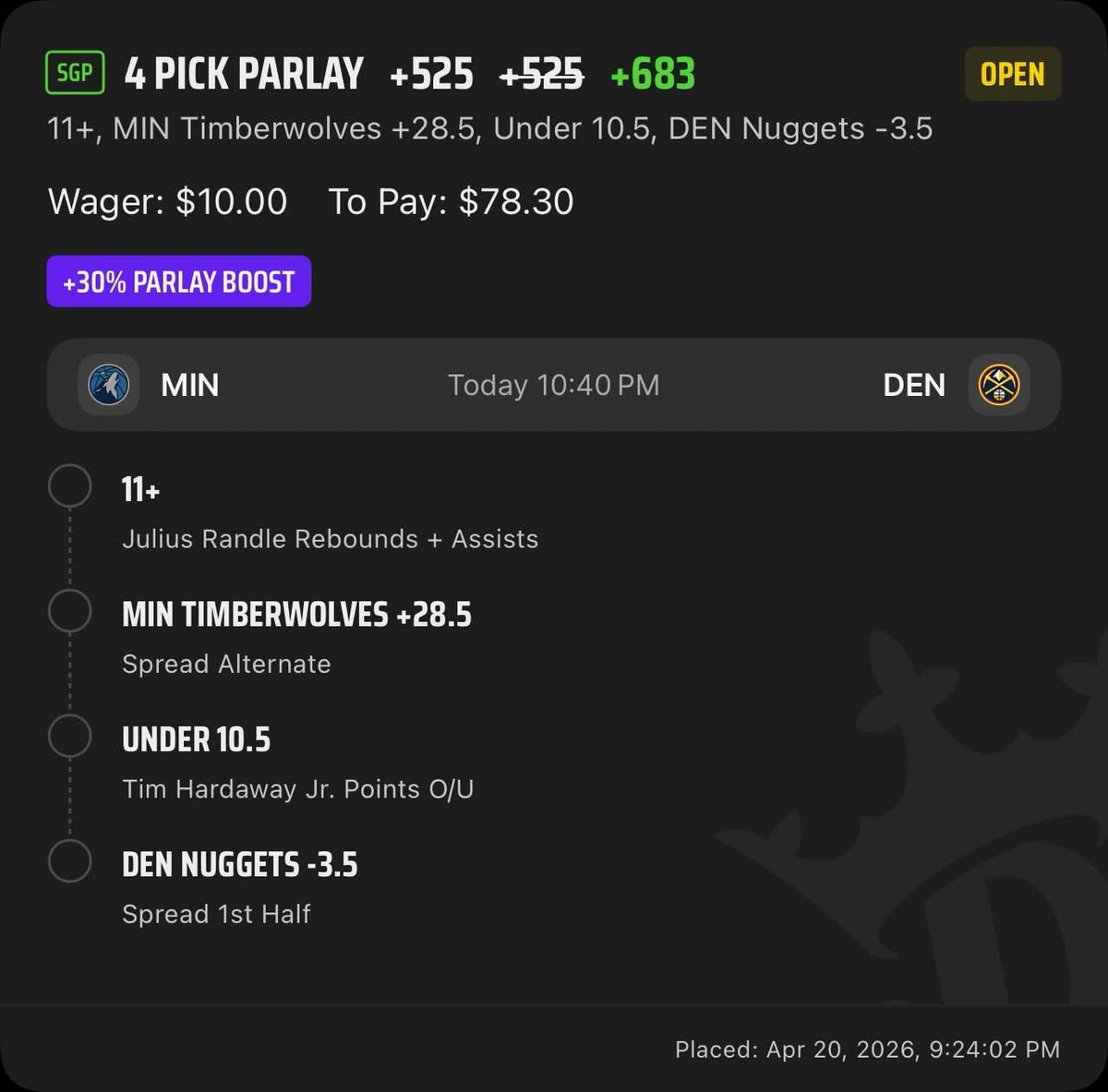 GhostEVplays's tweet image. 🏀 DraftKings NBA SGP Boost

🏀 +683 (FV +551.68)
+EV: 20.11%
Playing: 0.06 Unit Promo Max

#draftkings #sports #nba #basketball