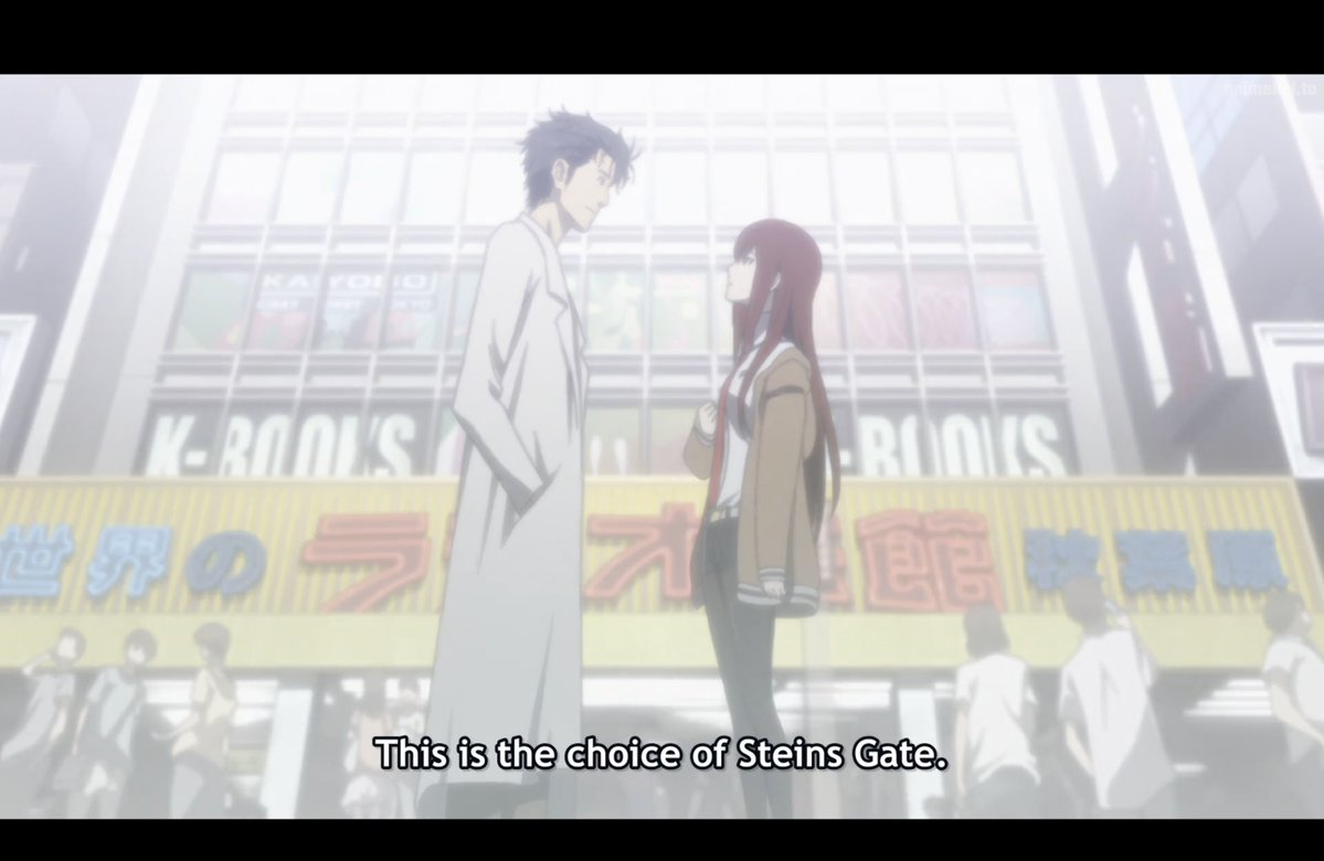 And with this, I have finished Steins;Gate. I won't lie, there were times in the first half that I wondered where this story was taking me. I gave it time to settle, and I'm so glad I did. To think this is only a small part of the story is exciting, I can't wait for more.