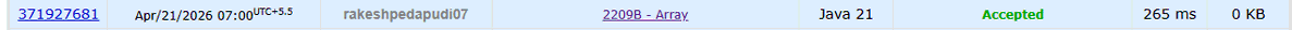 Rakesh_AIML's tweet image. Day 39 of  DSA 

Solved “Array” on Codeforces.
Clean implementation, handled edge cases better.
Topics: Arrays, Implementation

#DSA #Codeforces #100DaysOfCode