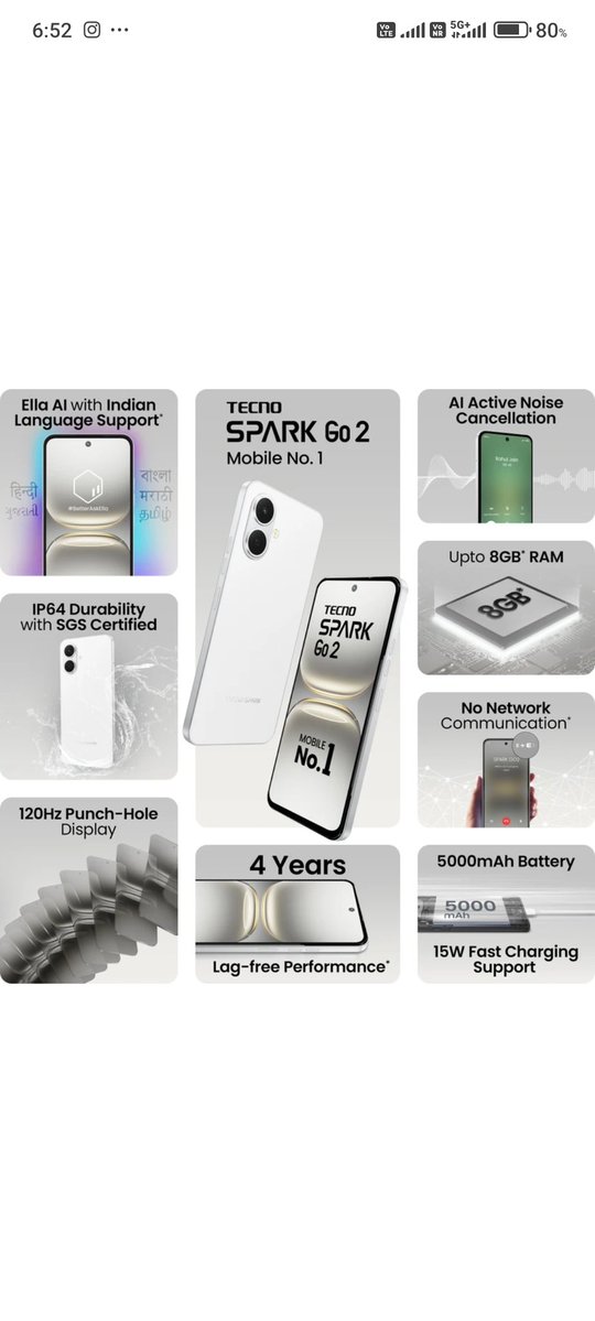 ShopClips's tweet image. 🤯 Tecno Spark Go 2 Review: ₹10,000 के अंदर ये फीचर्स? यक़ीन नहीं होगा! 😱🔥
#TecnoSparkGo2 #NewLaunch #SmartphoneReview #TechIndia #BudgetSmartphone #SmartphoneUnder10k #MobileTech #ViralPost #TechNews #MobileReview #TecnoMobileIndia #Go2Spark #Gadgets2026