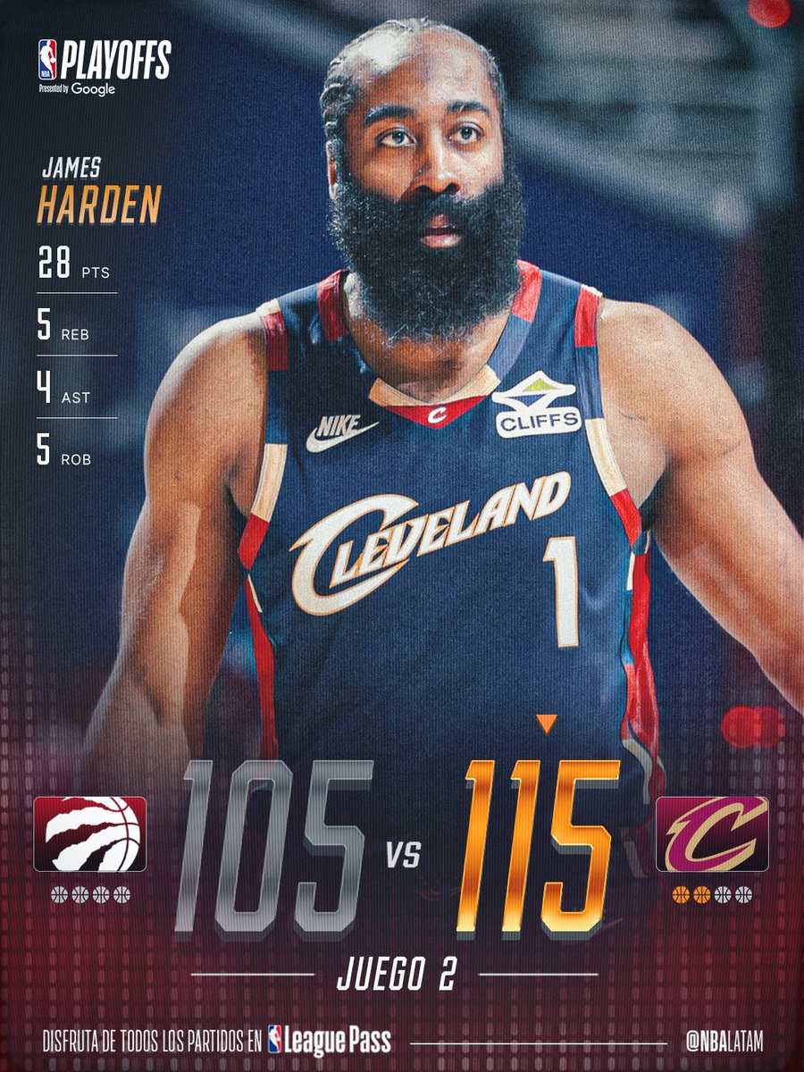 NBALatam's tweet image. Los Cavaliers se ponen 2-0 y la serie viaja a Toronto ⚔️

#NBAPlayoffs