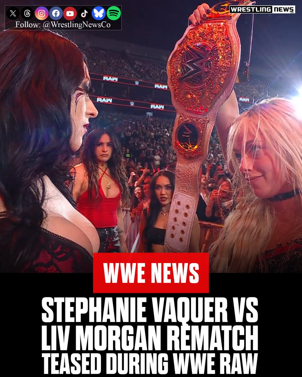 WrestlingNewsCo's tweet image. Looks like the rematch between Stephanie Vaquer and Liv Morgan is happening. Maybe Backlash?

#WWE #WWERaw