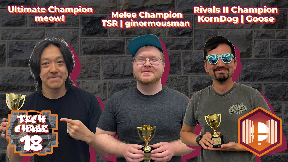 SmashClubVT's tweet photo. Tech Chase happened this past Saturday! Huge shoutouts to everyone that made the trip out to Blacksburg! Here's the winners of singles in all 3 games! https://t.co/yNDl0tBnXm