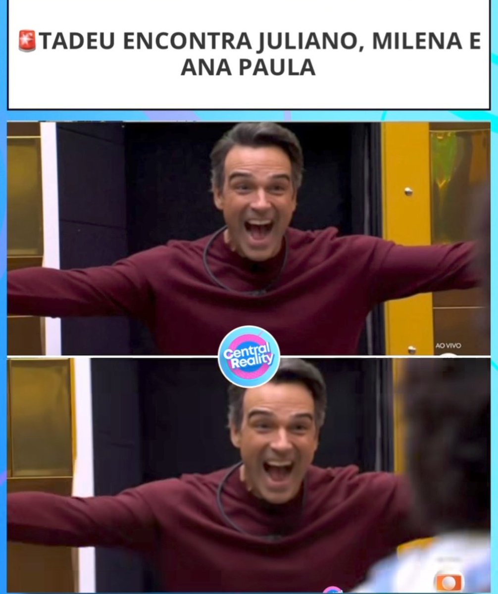 Um dos momentos mais aguardados Tadeu Schmidt deixou o estúdio do #BBB26 e foi, ao vivo, ao encontro de Ana Paula, Juliano e Milena. Esse abraço foi lindo demais!!!