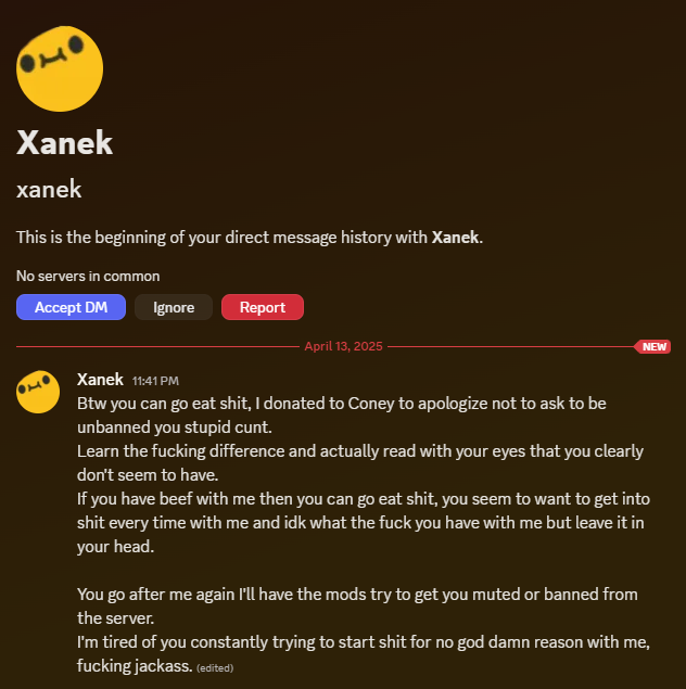 Pergzzz's tweet photo. All I use the coneycord for is posting my fanfiction about Weinerman and annoying the general chat with voice messages.

"Your Discord server just habors people who create a circlejerk of harassment and shit..."

Lmao. https://t.co/DLKG2etiId