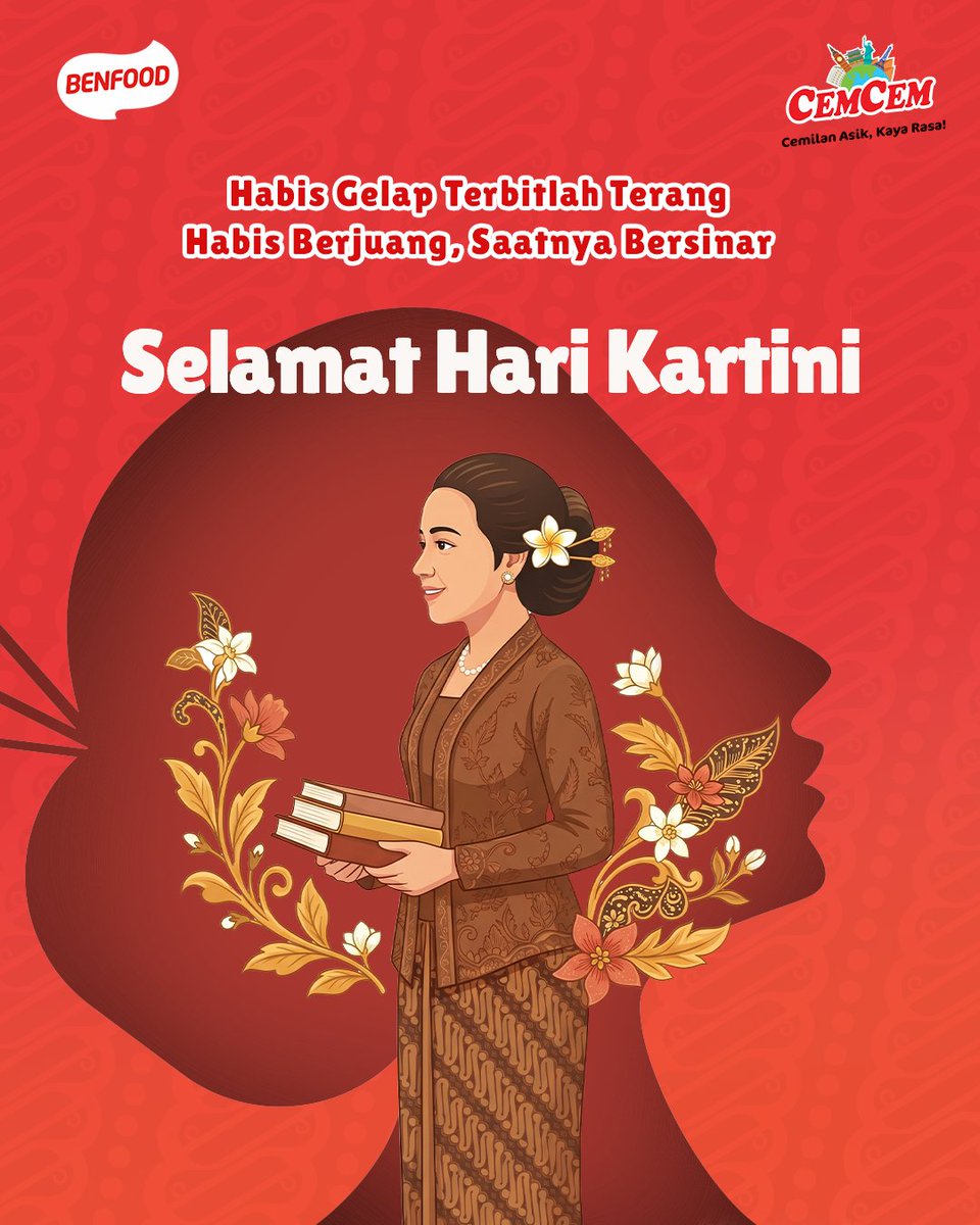 CemCemSnack's tweet photo. Selamat Hari Kartini! Mari terus nyalakan semangat juang dan keceriaan dalam mengejar aspirasi. Karena setiap perempuan punya kekuatan untuk mengubah dunia dengan caranya yang unik.

Rayakan hari ini dengan semangat yang tak kunjung padam! 🔥

#CEMCEM #CemcemGreetings #Kartini https://t.co/D0ej9fr0hM