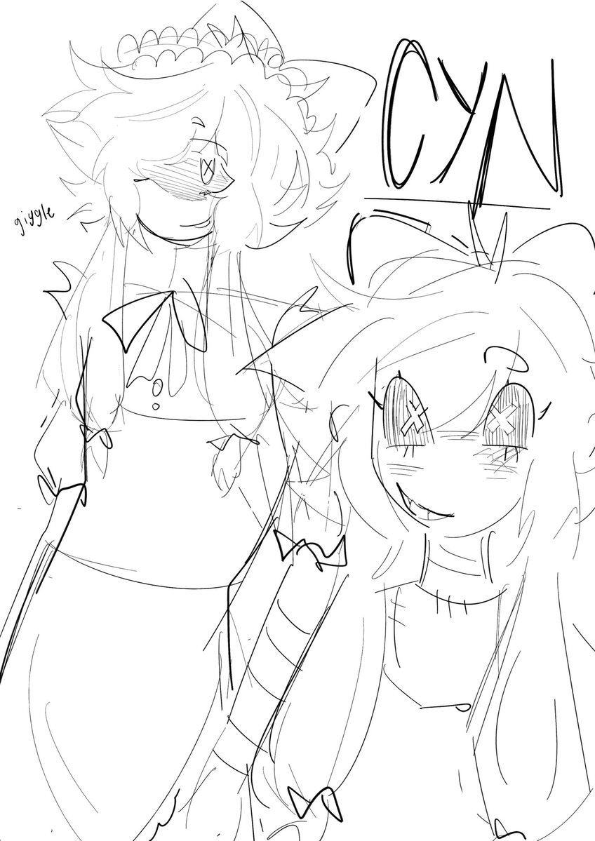 STRAYTHINKERR's tweet image. cyn doodle in request of @IMPERCONATOR Hi I’ll make better later 
#murderdrones #cyn