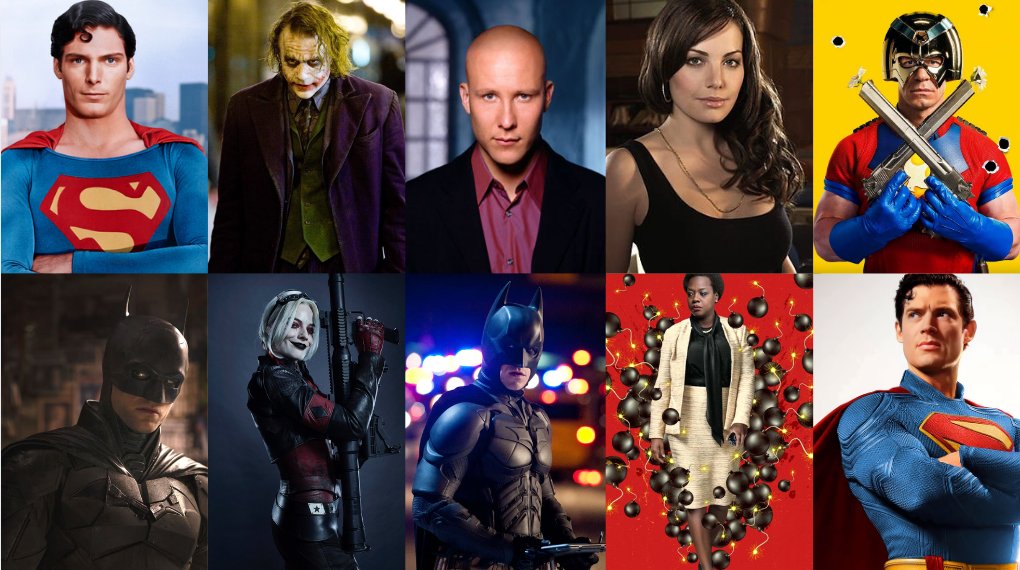 Diego865244's tweet image. My favorite #DC castings Part 1:
. Reeve and Corenswet as #Superman
. Heath Ledger as #Joker
. M. Rosenbaum as #LexLuthor
. Erica Durance as Lois Lane
. #JohnCena as #Peacemaker
. Pattinson and Bale as #Batman
. Margot Robbie as #HarleyQuinn
. Viola Davis as Amanda Waller